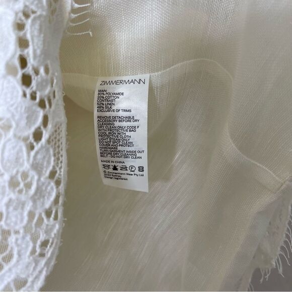 Zimmerman High Tide Tuxedo Lace Pearl Halter Mini Dress 8 - Picture 4 of 10